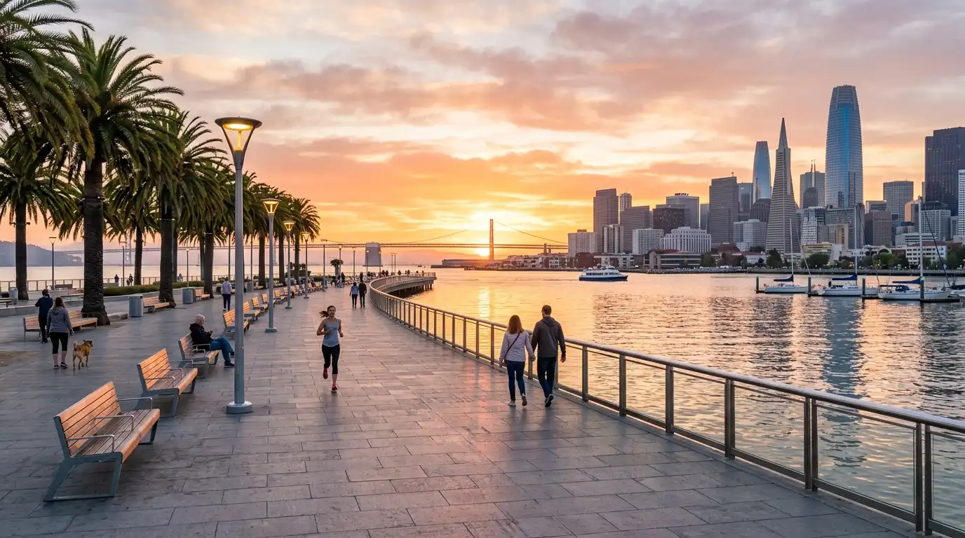 California waterfront promenade