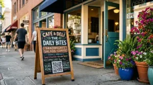 How Local Businesses Can Use Pedestrian Traffic to Drive Footfall & Sales in California's Walkable Districts storefront sign welcoming pedestrian